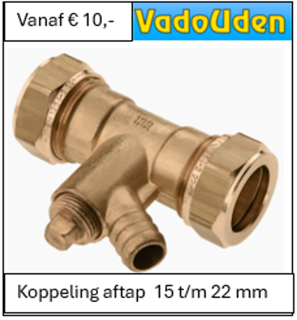Koppeling aftap  15 t/m 22 mm