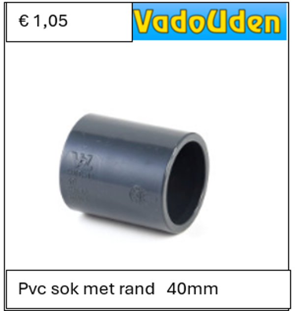 Pvc sok met rand   40mm 16 ATO