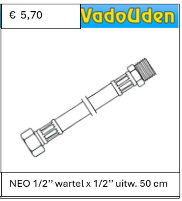 AANSLUITSLANG NEO 1/2'' wartel x 1/2'' uitw. 50 cm