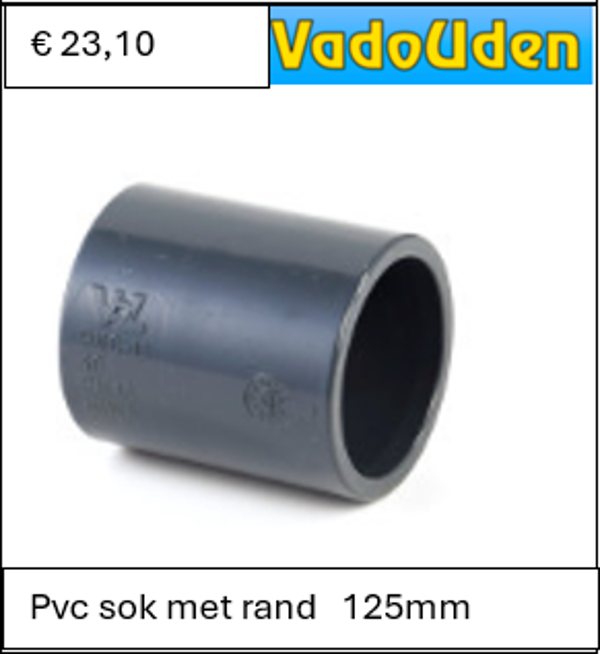 Pvc sok met rand   125mm 16 ATO