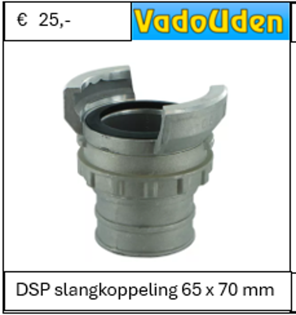 DSP slangkoppeling 65 x 70 mm