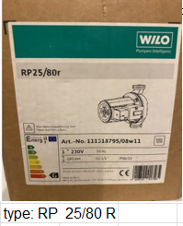 Wilo circulatiepomp RP 25/80 R