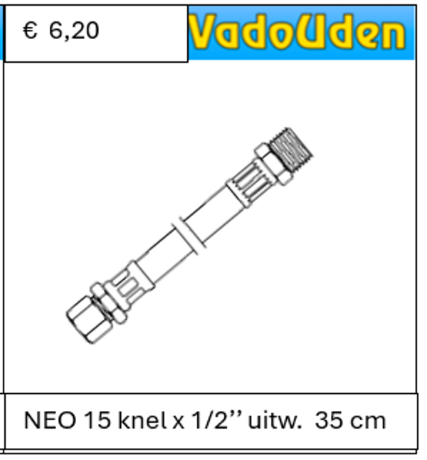 AANSLUITSLANG NEO 15 knel x 1/2'' uitw. 35 cm