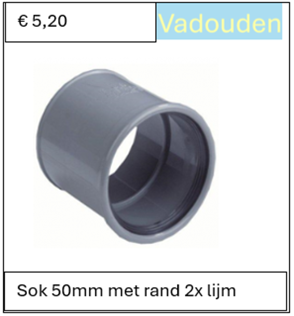 Sok 50mm met rand 2x lijm