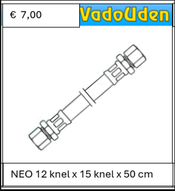 AANSLUITSLANG NEO 12 knel x 15 knel x 50 cm