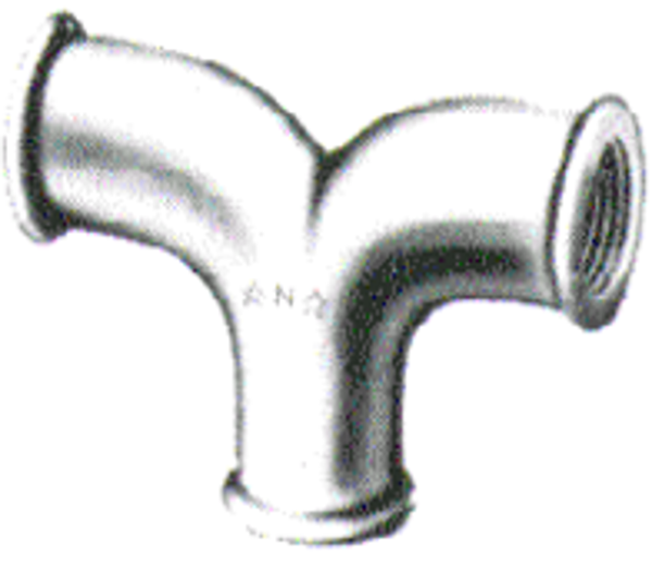 Zwarte t-stuk gebogen Nr. 132