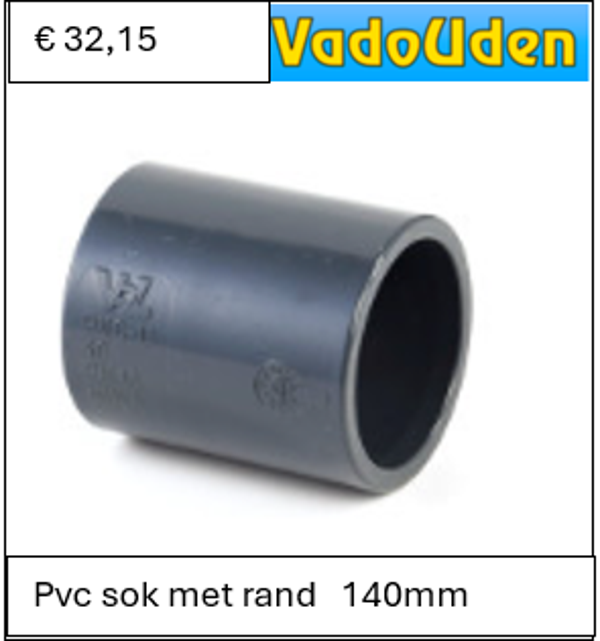 Pvc sok met rand   140mm 16 ATO