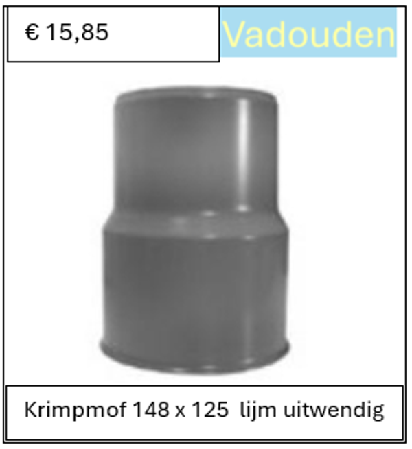 Krimpmof 148 x 125  lijm uitwendig