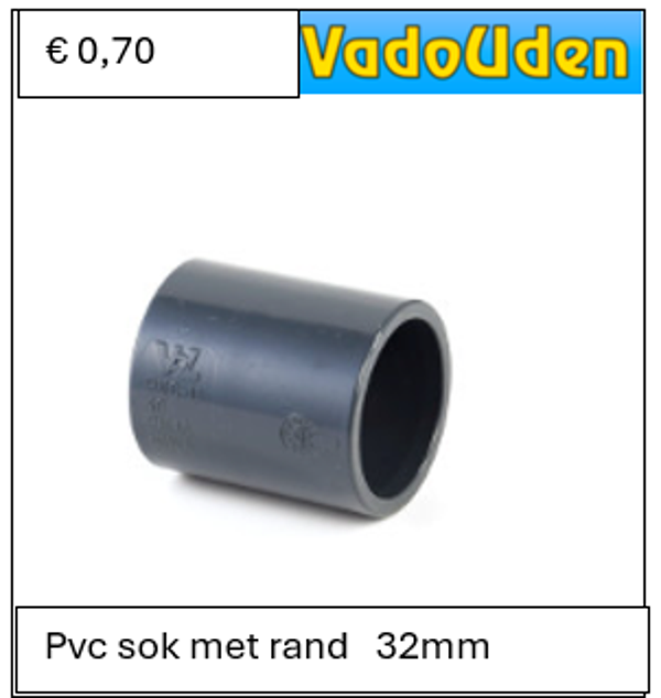 Pvc sok met rand   32mm 16 ATO