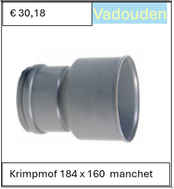 Krimpmof 184 x 160  manchet