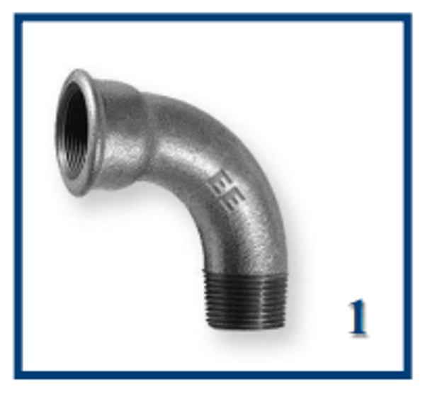 lange bocht binnendraad x buitendraad NR 1