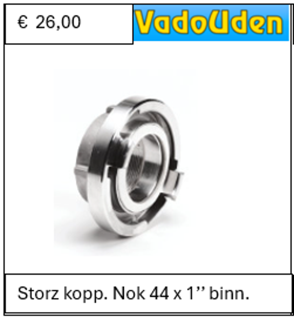 Storz kopp. Nok 44 x 1’’ binn.