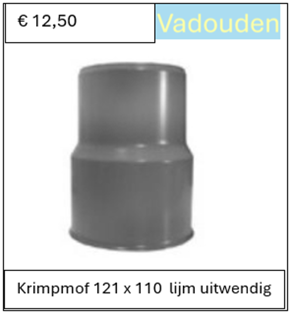 Krimpmof 121 x 110  lijm uitwendig