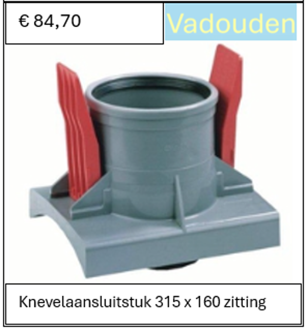 Knevelaansluitstuk 315 x 160 zitting