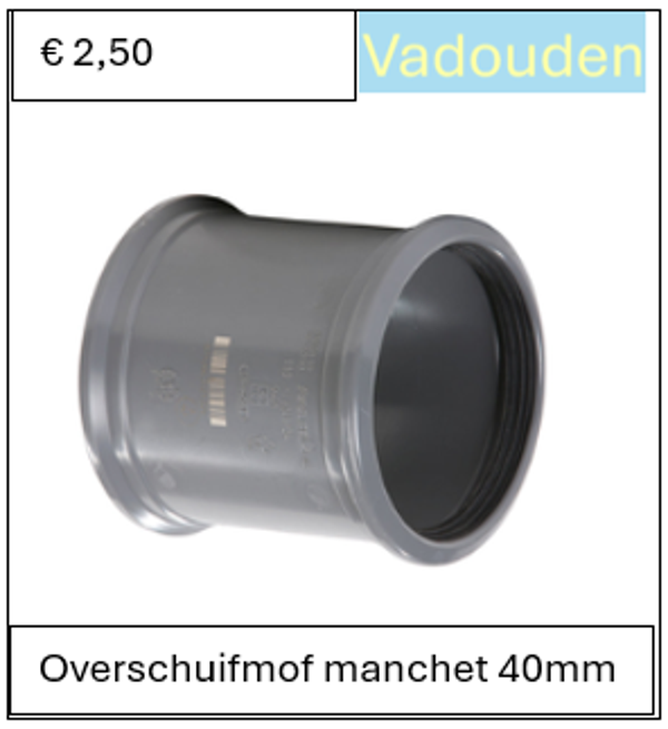 Overschuifmof manchet 40mm