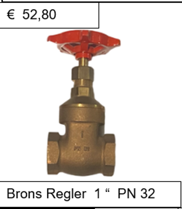 Schuifafsluiter Brons Regler 1'' PN 32
