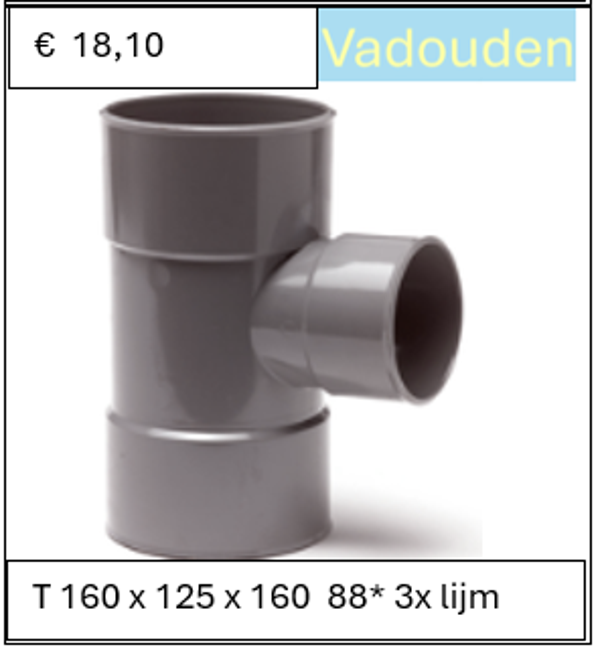 T 160 x 125 x 160  88* 3x lijm