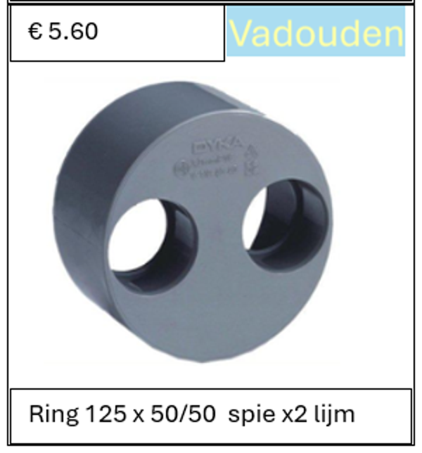 Ring 125 x 50/50  spie x2 lijm