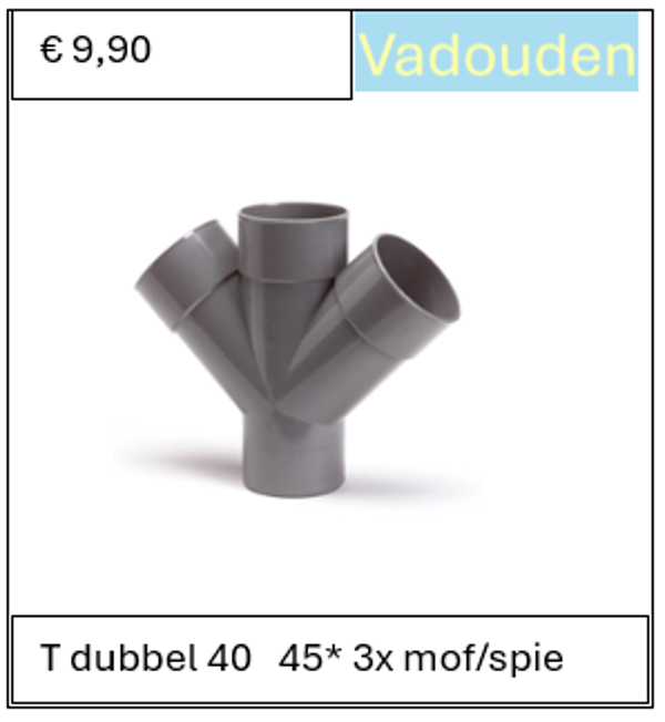 T dubbel 40   45* 3x mof/spie