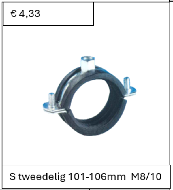 Super beugel met inlage 101-106 mm M8/10