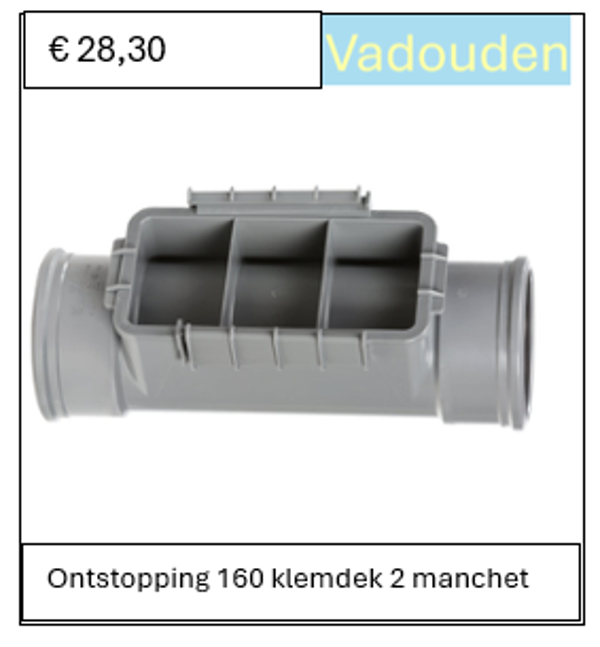 Ontstoppingsstuk 160 mm klemdek 2 manchet