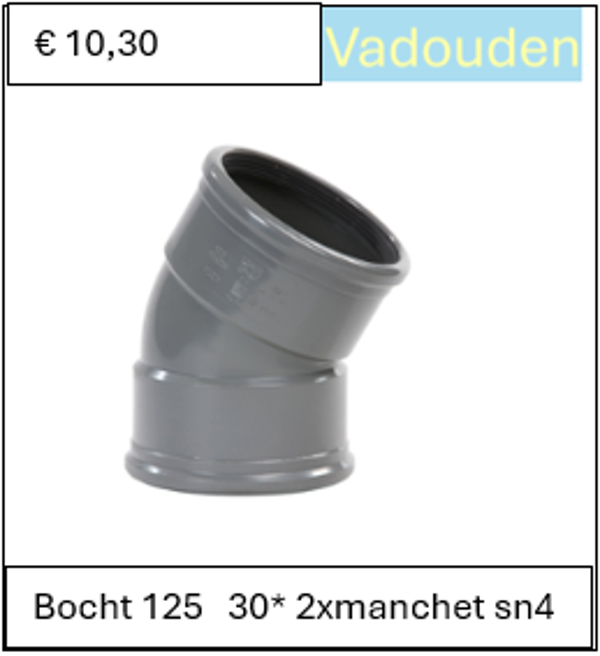 Bocht 125   30* 2xmanchet sn4