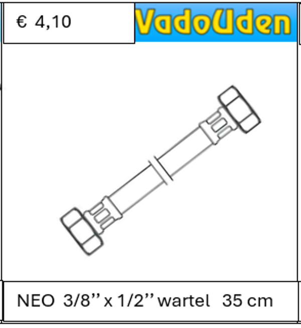 AANSLUITSLANG NEO 3/8'' x 1/2'' wartel 35 cm