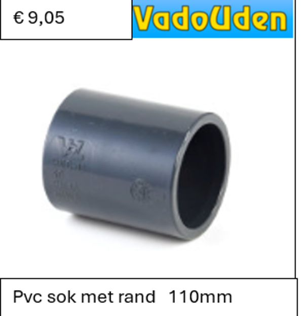 Pvc sok met rand   110mm 16 ATO