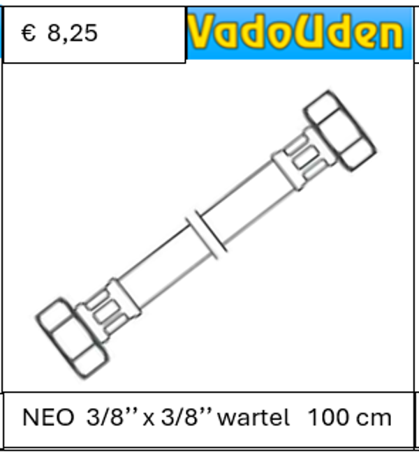 AANSLUITSLANG NEO 3/8'' x 3/8'' wartel 100 cm