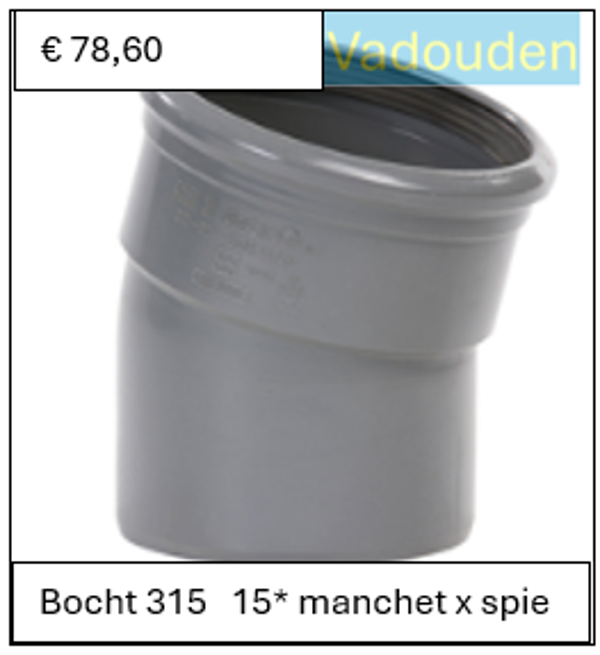 Bocht 315   15* manchet x spie