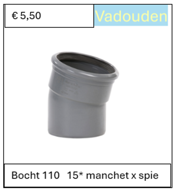 Bocht 110   15* manchet x spie