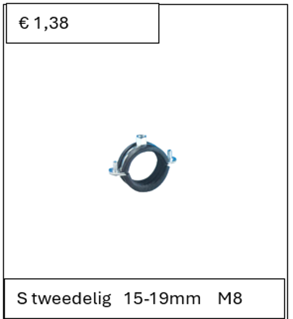 Super beugel met inlage 15-19 mm M8