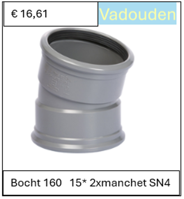 Bocht 160   15* 2xmanchet SN4