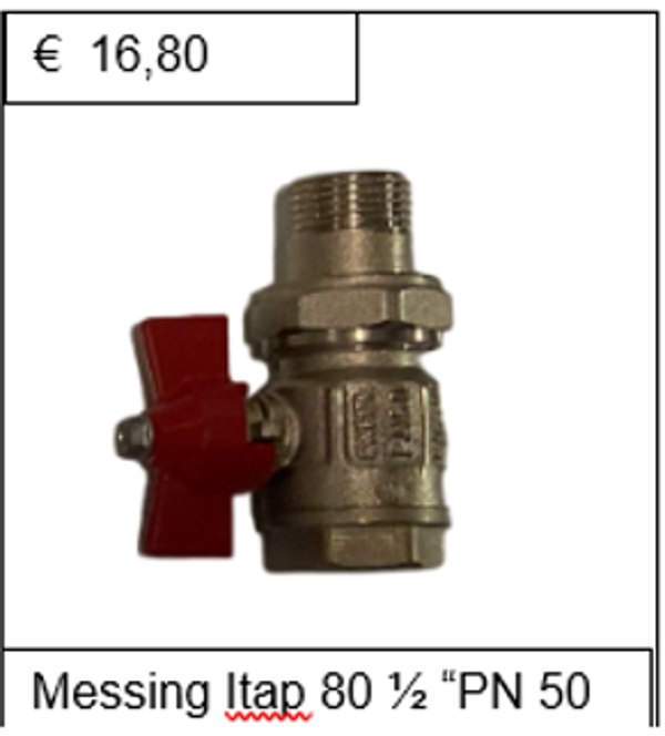 Kogelkraan messing vernikkeld Itap 80 1/2'' PN 50