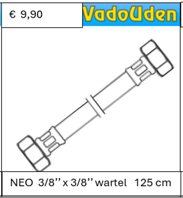 AANSLUITSLANG NEO 3/8'' x 3/8'' wartel 125 cm