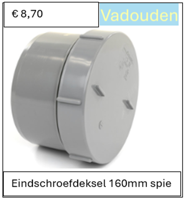 Eindschroefdeksel 160mm spie