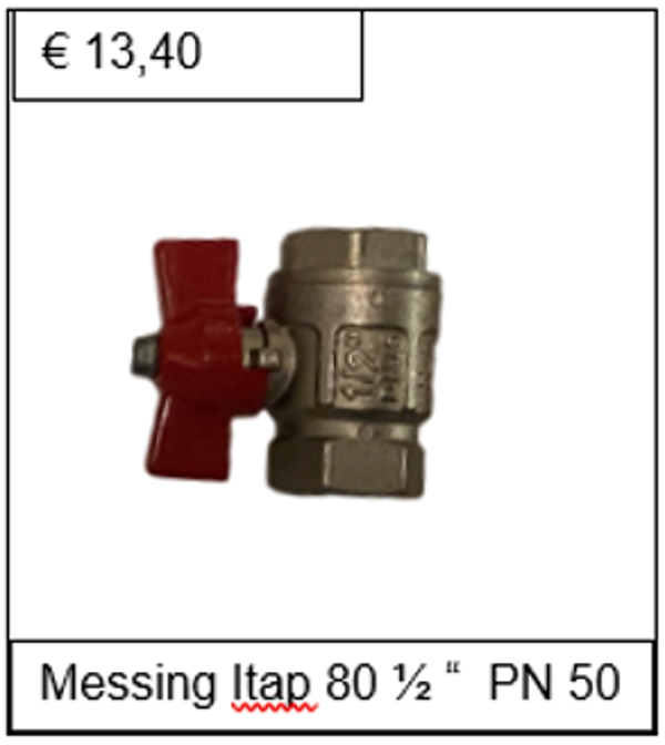 Kogelkraan messing vernikkeld Itap 80 1/2'' PN 50
