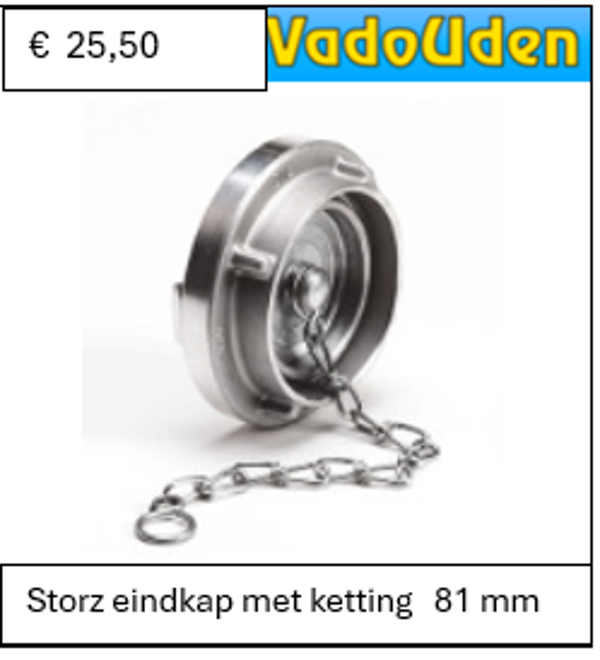 Storz eindkap met ketting   81 mm