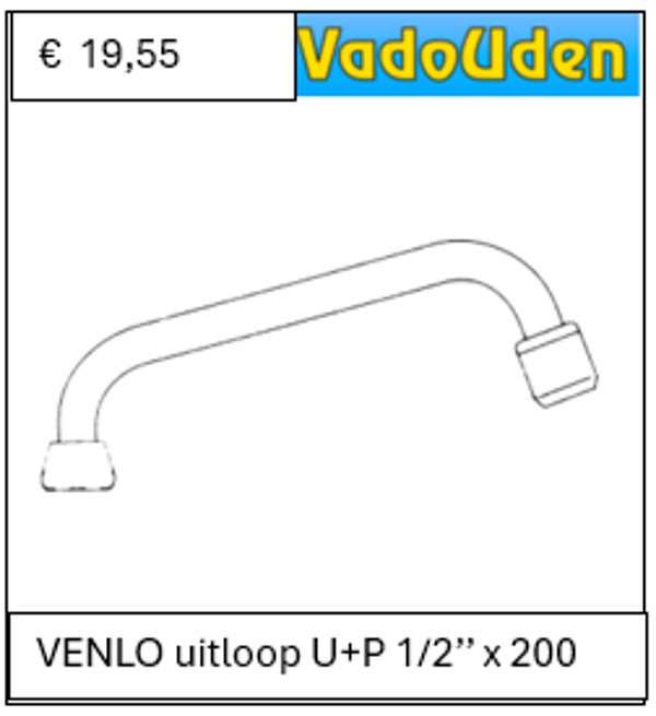 VENLO uitloop U+P 1/2’’ x 200