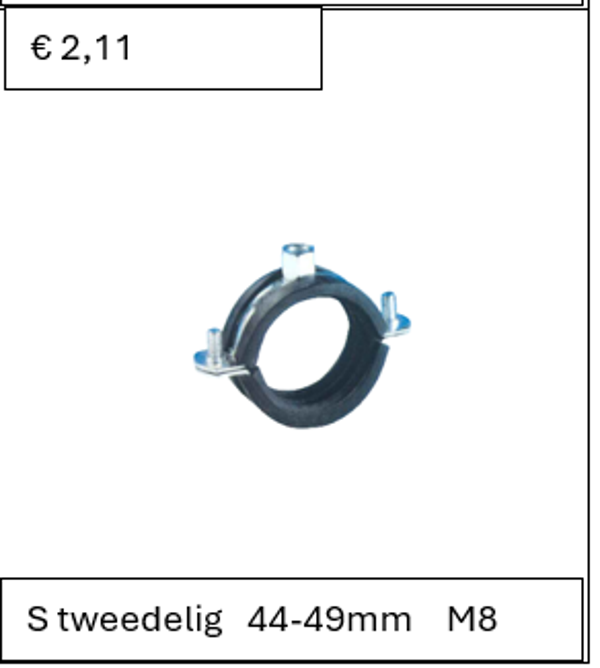Super beugel met inlage 44-49 mm M8