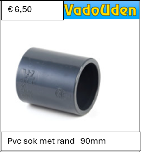 Pvc sok met rand   90mm 16 ATO