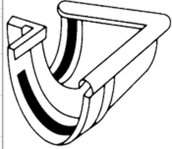 Nicoll buitenhoekstuk, rubber