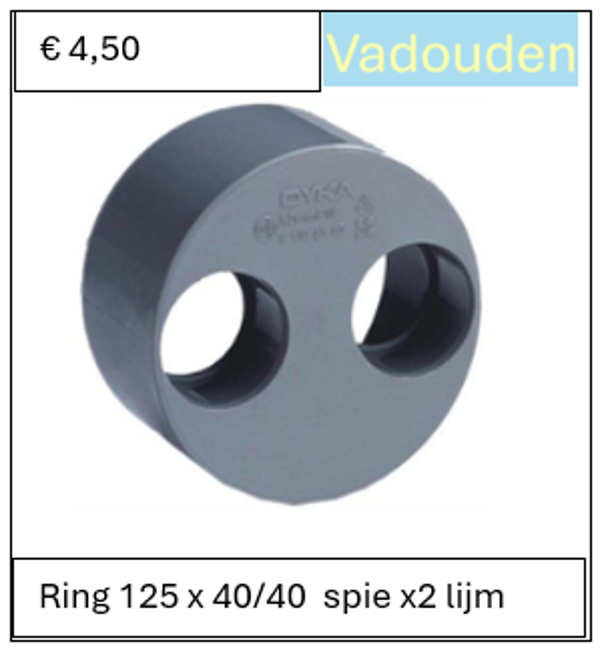 Ring 125 x 40/40  spie x2 lijm