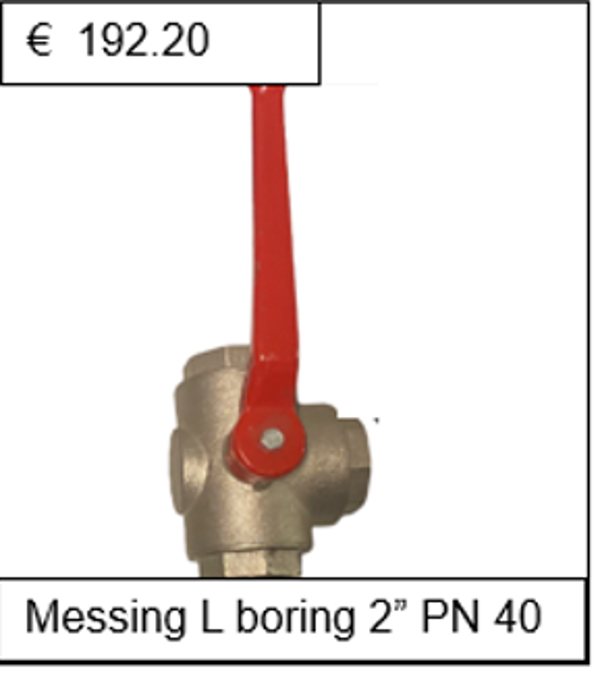 Kogelkraan messing vernikkeld L boring 2'' PN 40