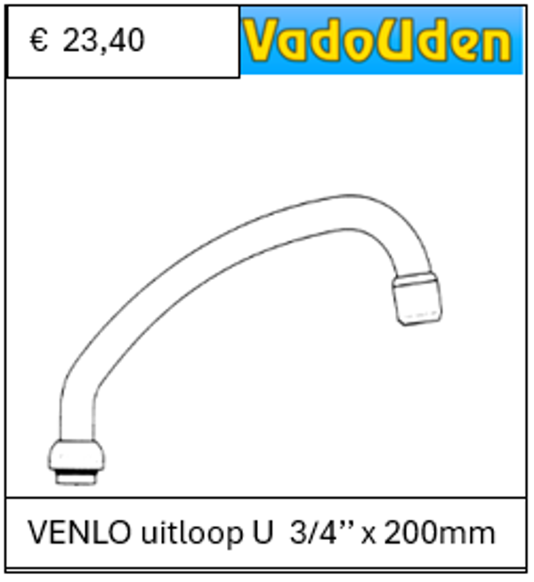 VENLO uitloop U  3/4’’ x 200mm