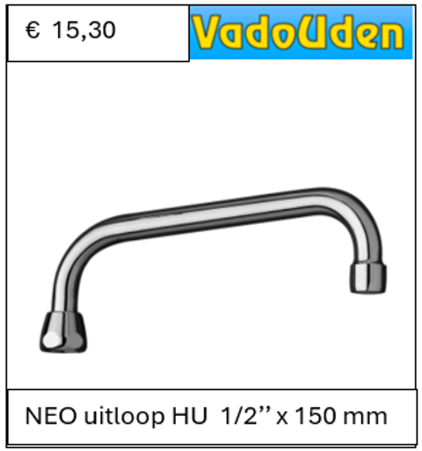 NEO uitloop HU 1/2'' x 150 mm