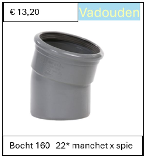 Bocht 160   22* manchet x spie