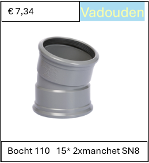 Bocht 110   15* 2xmanchet SN8