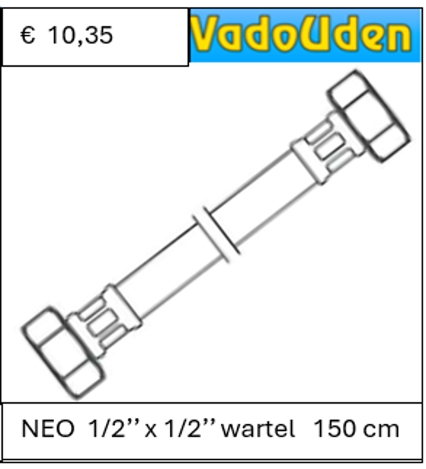 AANSLUITSLANG NEO 1/2'' x 1/2'' wartel 150 cm
