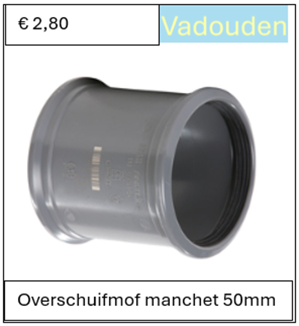 Overschuifmof manchet 50mm